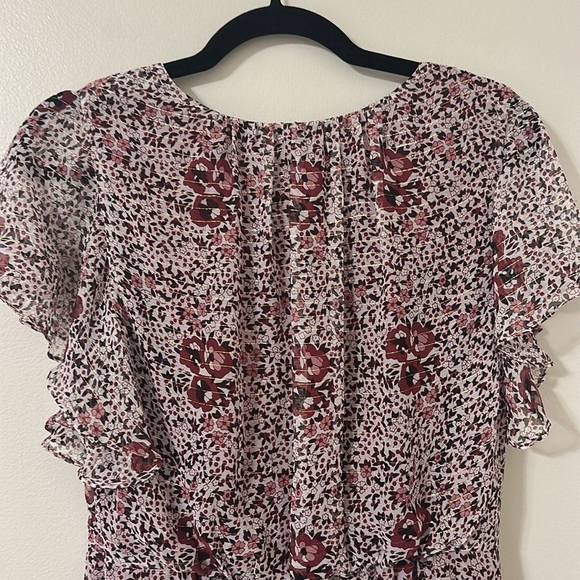 Shoshanna Womens Elnora Short Sleeve Midi Dress Boysenberry Floral Sz 12 Elegant - Picture 13 of 16